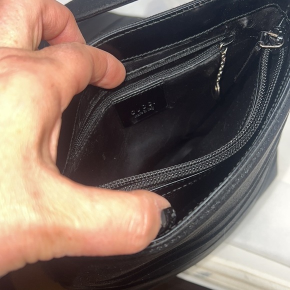 Vintage 1990’s Gucci Satin and Leather Shoulder Bag - Picture 13 of 16